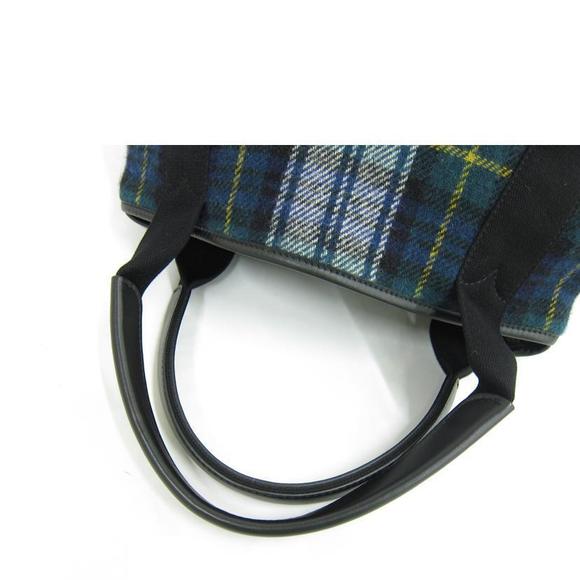 Balenciaga Navy Hippo Check Canvas Bag Black - Picture 4 of 5